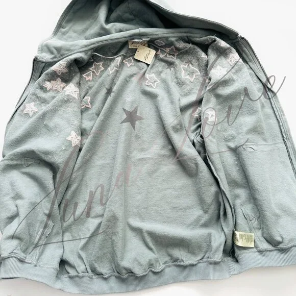 FREE PEOPLE Glitter Oversized Embellished Hoodie NWT - Picture 14 of 16